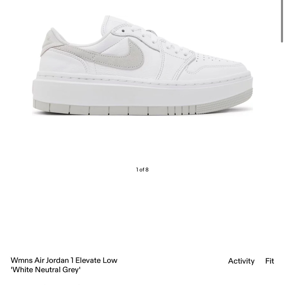 Air Jordan 1 Elevate Low 'White Neutral Grey' - Size 8